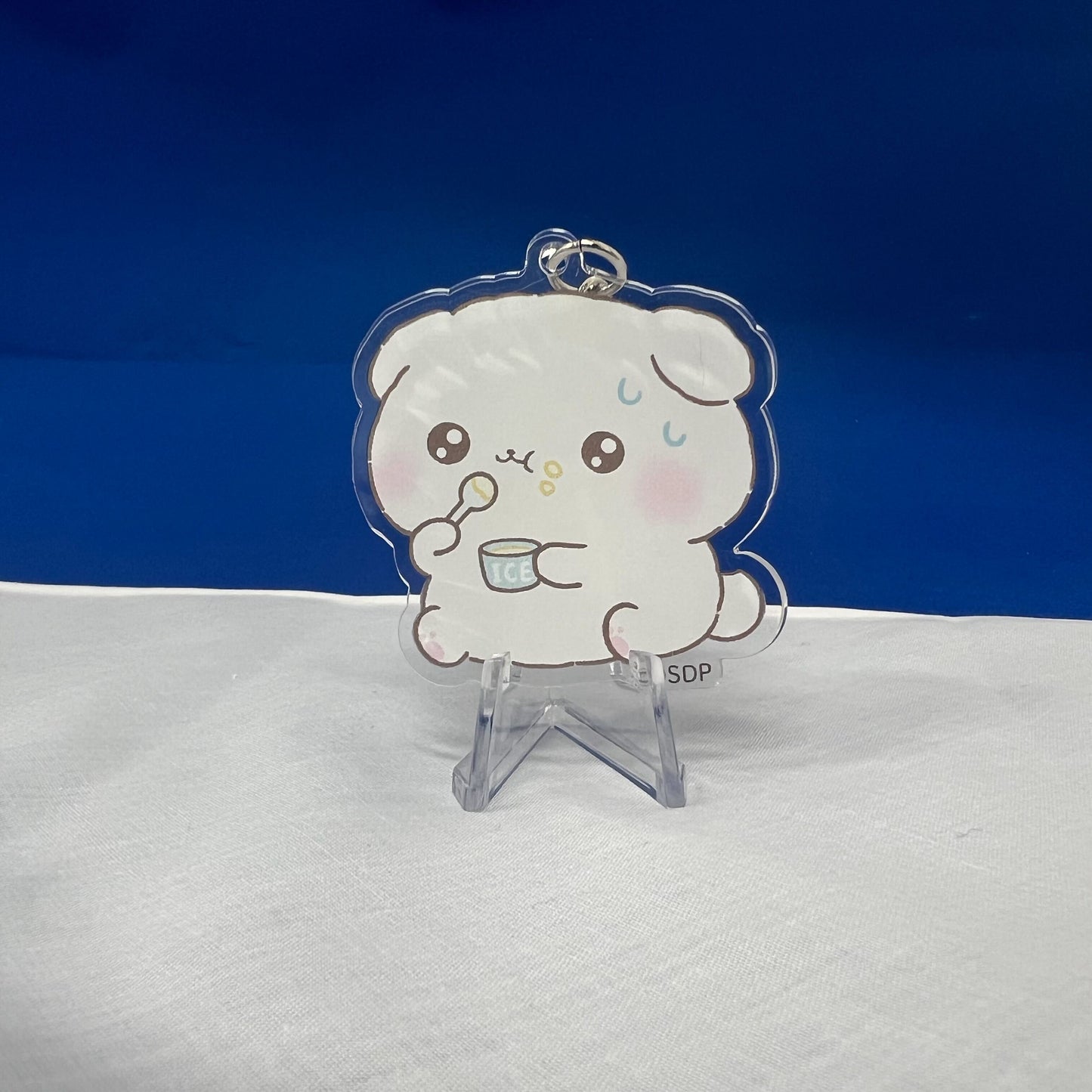 ふわりんましゅ　アクリルキーホルダー(つまみ食い)